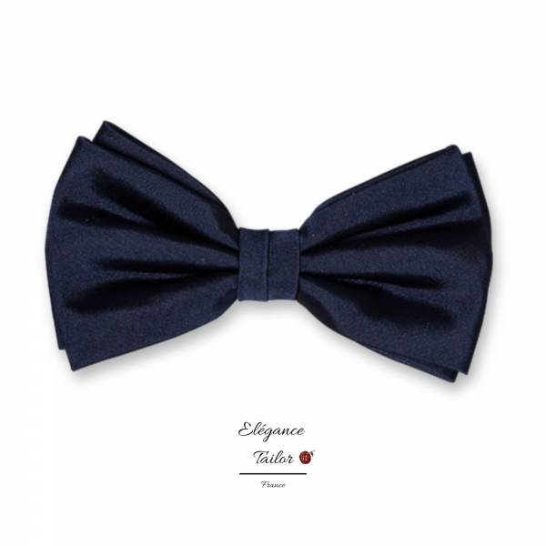 Nœud Papillon Bleu Marine - Satin de Soie de chez Elégance Tailor Toulon