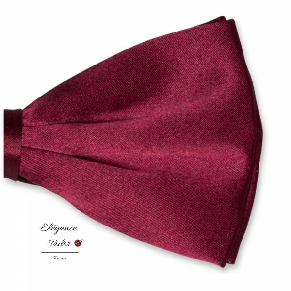 Nœud Papillon Bordeaux - Satin de Soie de chez Elégance Tailor Toulon