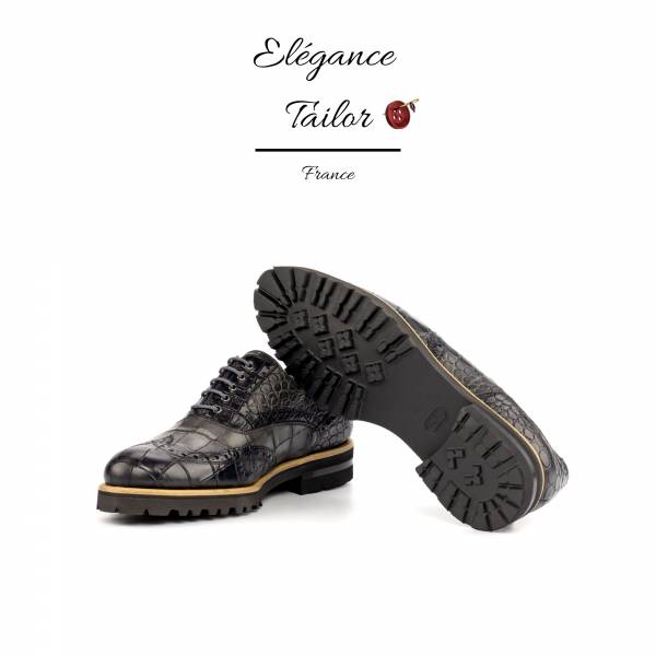 Richelieu complet pour femmes roco peint en noir et en gris de chez Elegance Tailor Toulon