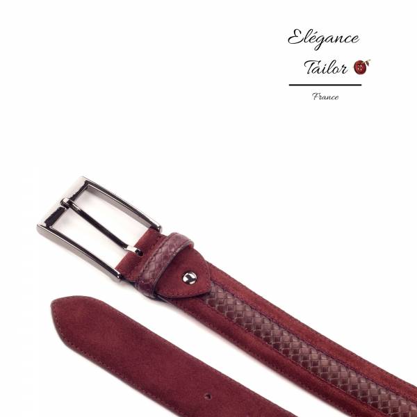 Ceinture de Venise bordeaux détaille de chez Elégance Tailor Toulon