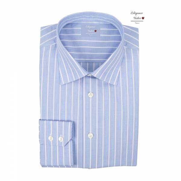 Chemise homme bleu à rayures blanches Pack Premium Model 5117